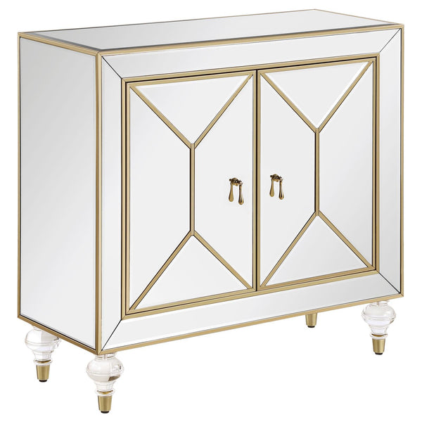  Coaster Furniture Lupin 951854 2-door Mirrored Storage Accent Cabinet - Champagne IMAGE 1