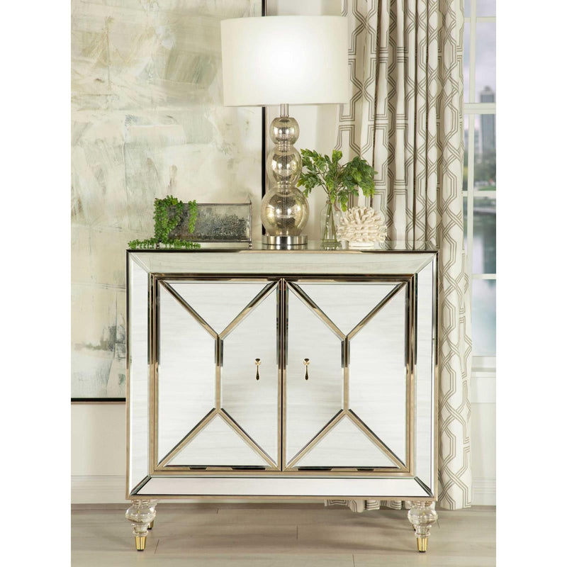  Coaster Furniture Lupin 951854 2-door Mirrored Storage Accent Cabinet - Champagne IMAGE 7