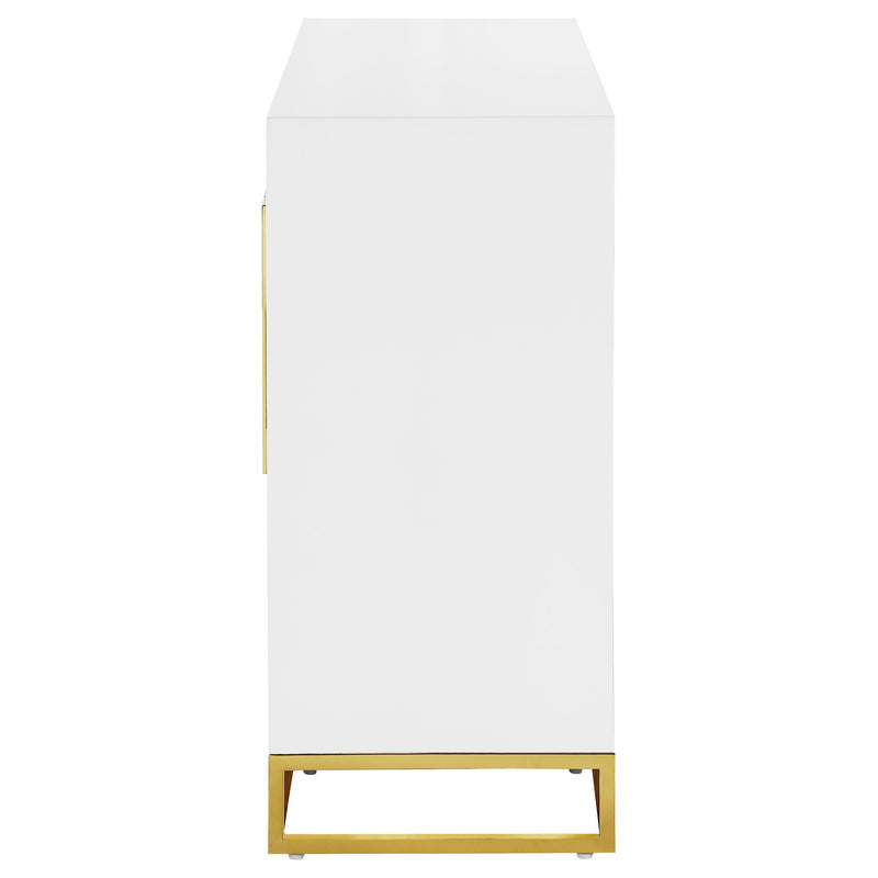  Coaster Furniture Elsa 959594 2-door Wood Storage Accent Cabinet - White and Gold IMAGE 5