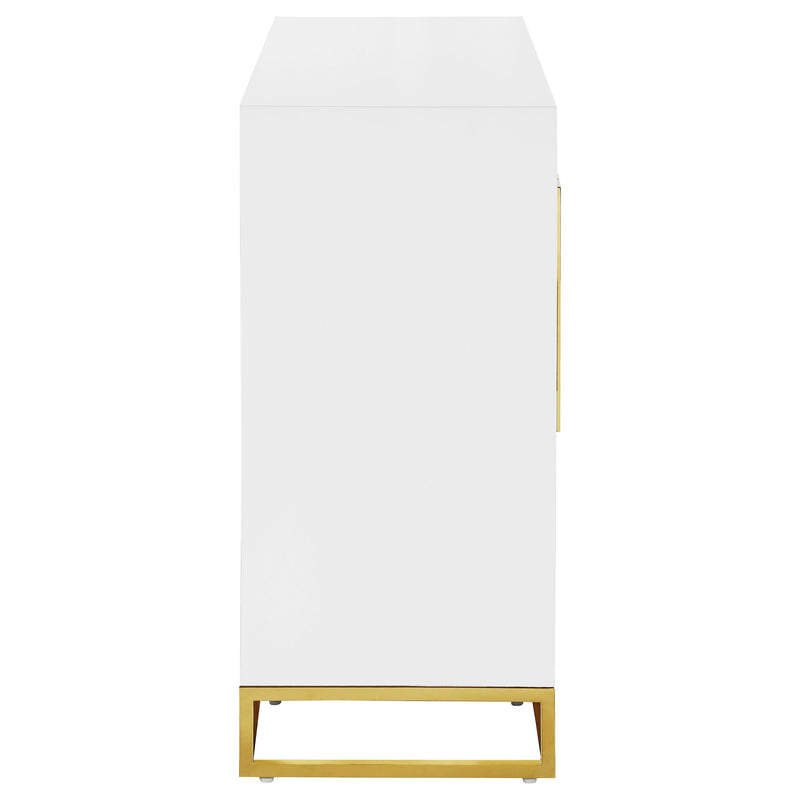  Coaster Furniture Elsa 959594 2-door Wood Storage Accent Cabinet - White and Gold IMAGE 9