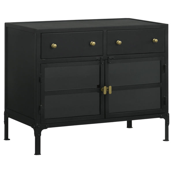  Coaster Furniture Sadler 951761 2-Drawer Metal Accent Storage Cabinet - Matte Black IMAGE 1