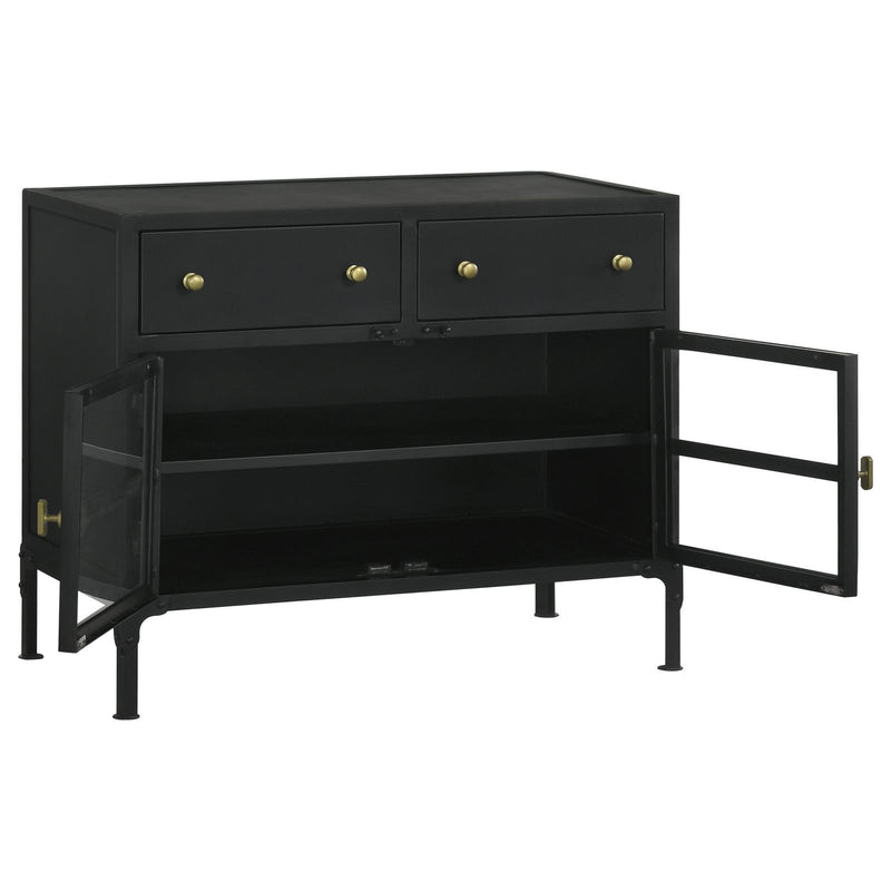  Coaster Furniture Sadler 951761 2-Drawer Metal Accent Storage Cabinet - Matte Black IMAGE 4