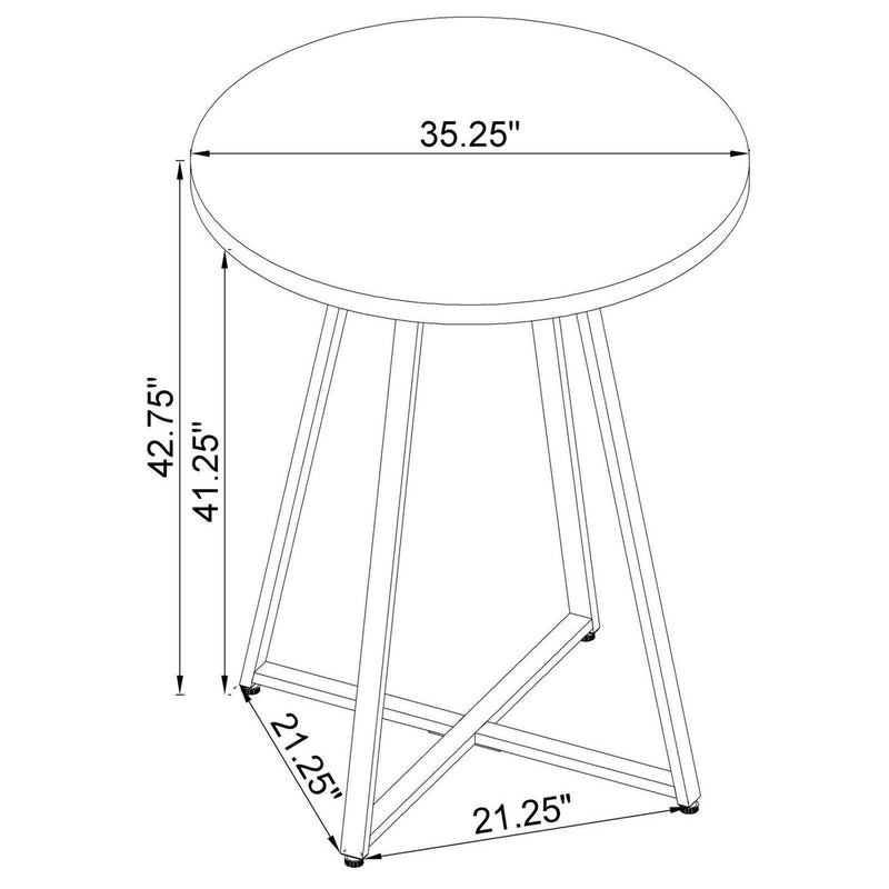  Coaster Furniture Burkhart 183516 Round 35-inch Pub Height Bistro Bar Table - Brown Oak IMAGE 6