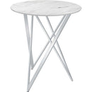  Coaster Furniture Bexter 183526 Round 35-inch Faux Marble Bistro Bar Table - Chrome IMAGE 1