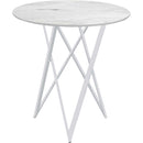  Coaster Furniture Bexter 183526 Round 35-inch Faux Marble Bistro Bar Table - Chrome IMAGE 3