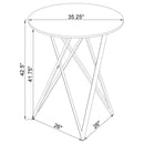  Coaster Furniture Bexter 183526 Round 35-inch Faux Marble Bistro Bar Table - Chrome IMAGE 7
