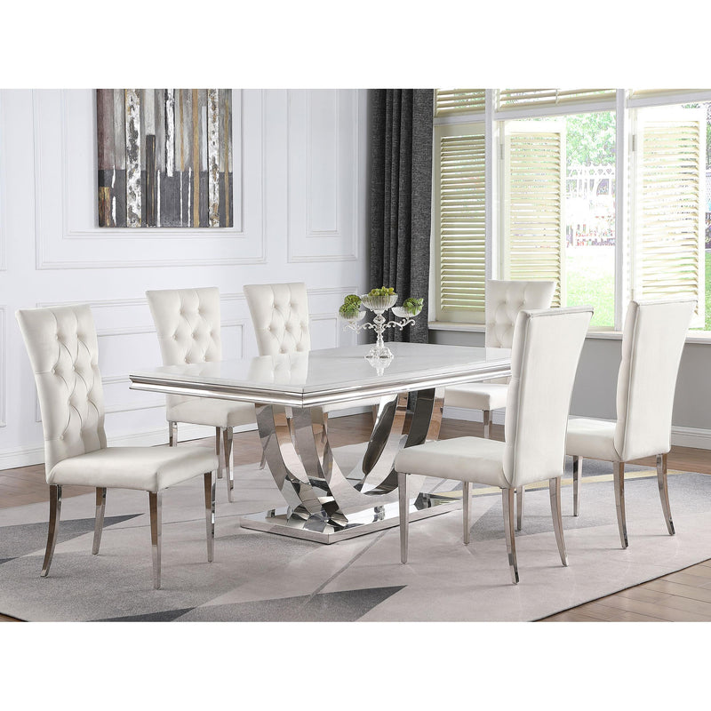  Coaster Furniture Kerwin 111102 Velvet Upholstered Dining Side Chair - White IMAGE 10