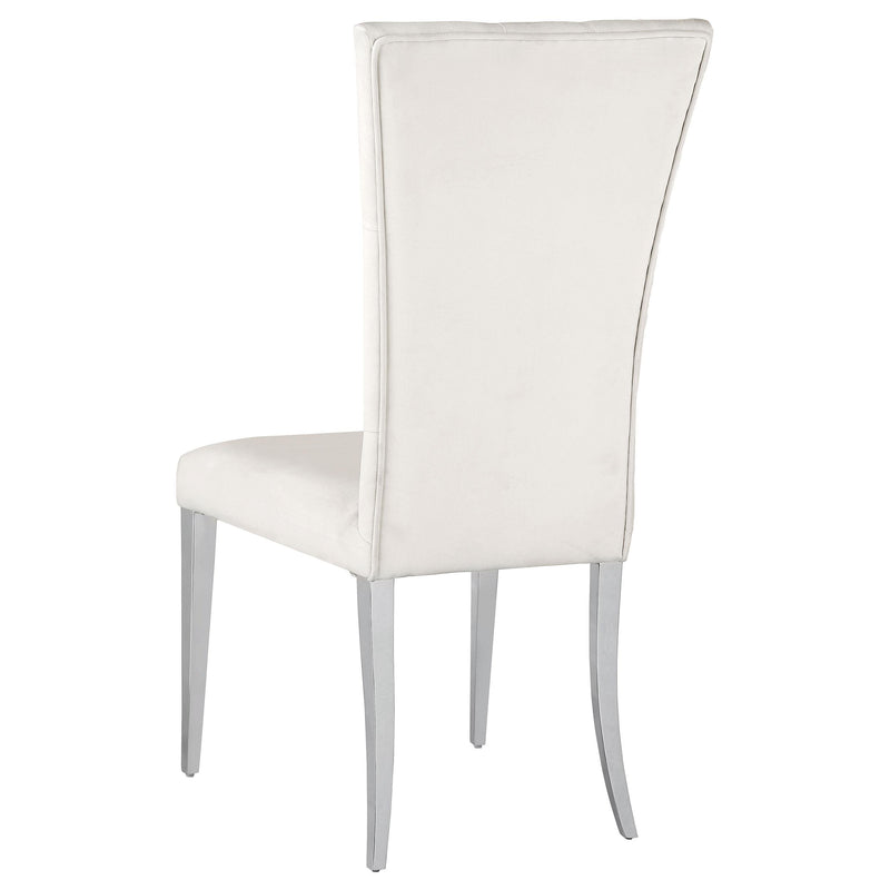  Coaster Furniture Kerwin 111102 Velvet Upholstered Dining Side Chair - White IMAGE 5