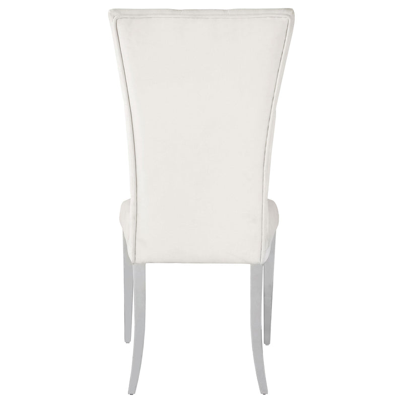  Coaster Furniture Kerwin 111102 Velvet Upholstered Dining Side Chair - White IMAGE 6
