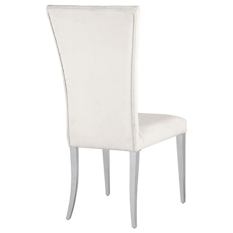  Coaster Furniture Kerwin 111102 Velvet Upholstered Dining Side Chair - White IMAGE 7