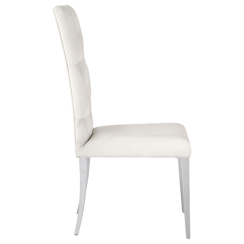  Coaster Furniture Kerwin 111102 Velvet Upholstered Dining Side Chair - White IMAGE 8