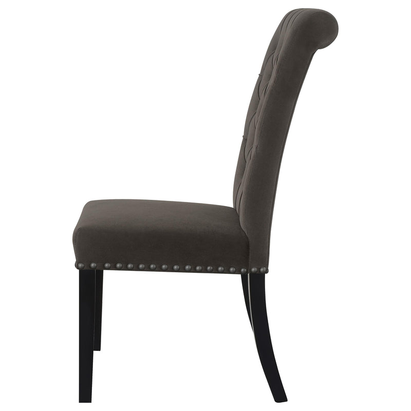  Coaster Furniture Alana 115172 Velvet Upholstered Dining Side Chair - Brown IMAGE 4