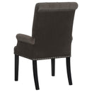  Coaster Furniture Alana 115173 Velvet Upholstered Dining Arm Chair - Brown IMAGE 5