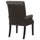  Coaster Furniture Alana 115173 Velvet Upholstered Dining Arm Chair - Brown IMAGE 6