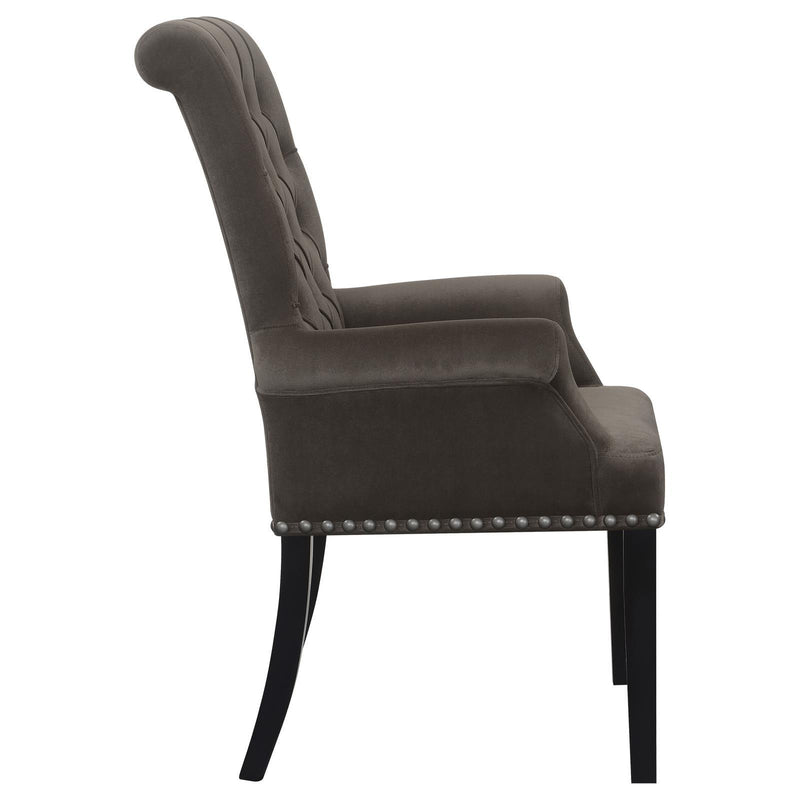  Coaster Furniture Alana 115173 Velvet Upholstered Dining Arm Chair - Brown IMAGE 7