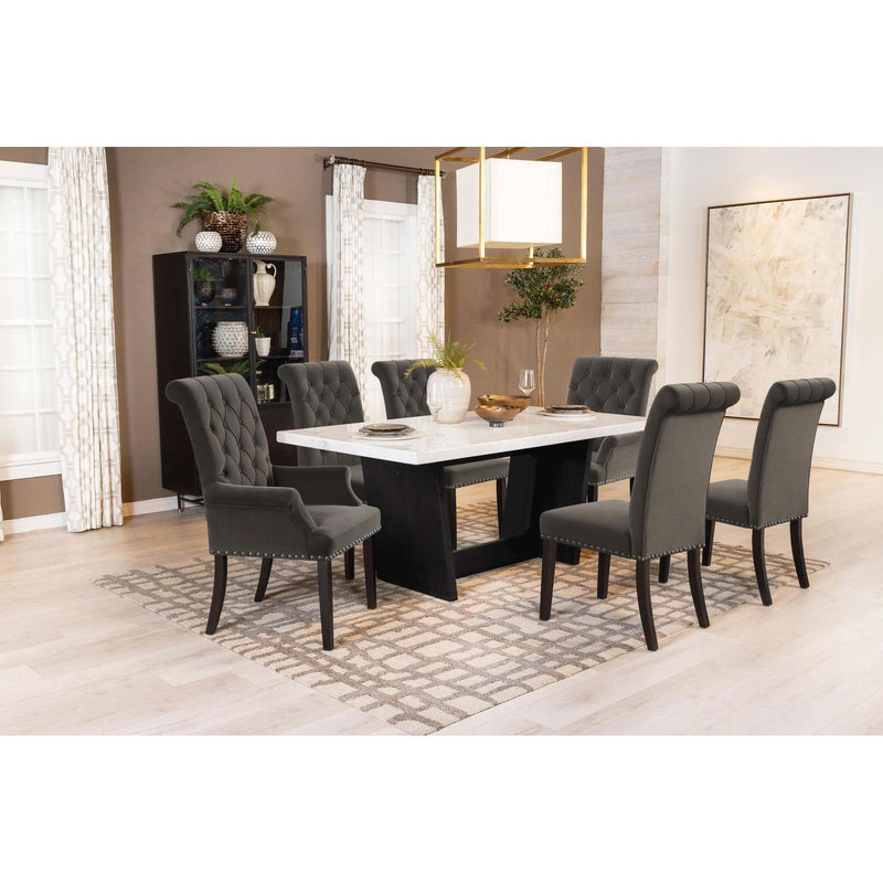  Coaster Furniture Alana 115173 Velvet Upholstered Dining Arm Chair - Brown IMAGE 9