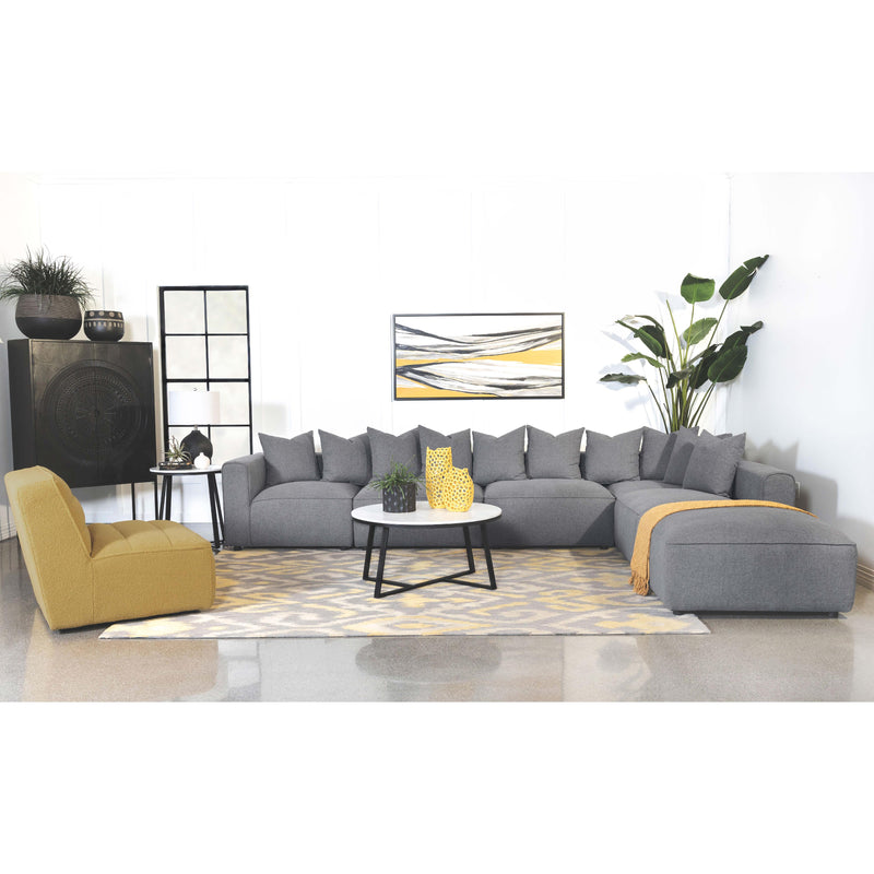  Coaster Furniture Jennifer 551596 Square Upholstered Ottoman - Grey IMAGE 8