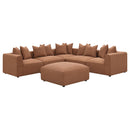  Coaster Furniture Jennifer 551593 Square Upholstered Ottoman - Terracotta IMAGE 5