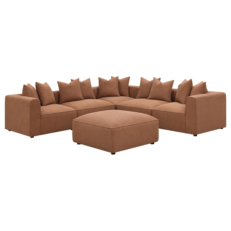  Coaster Furniture Jennifer 551593 Square Upholstered Ottoman - Terracotta IMAGE 5