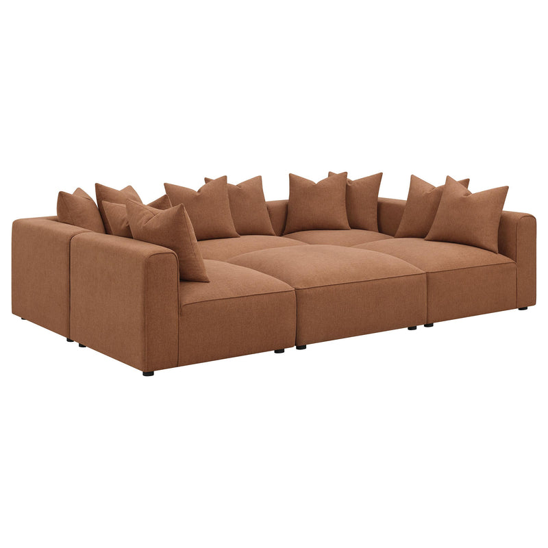  Coaster Furniture Jennifer 551591-SET 6 pc Tight Seat Modular Sectional - Terracotta IMAGE 6