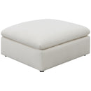  Coaster Furniture Hobson 551453 Square Upholstered Ottoman - Ivory IMAGE 2