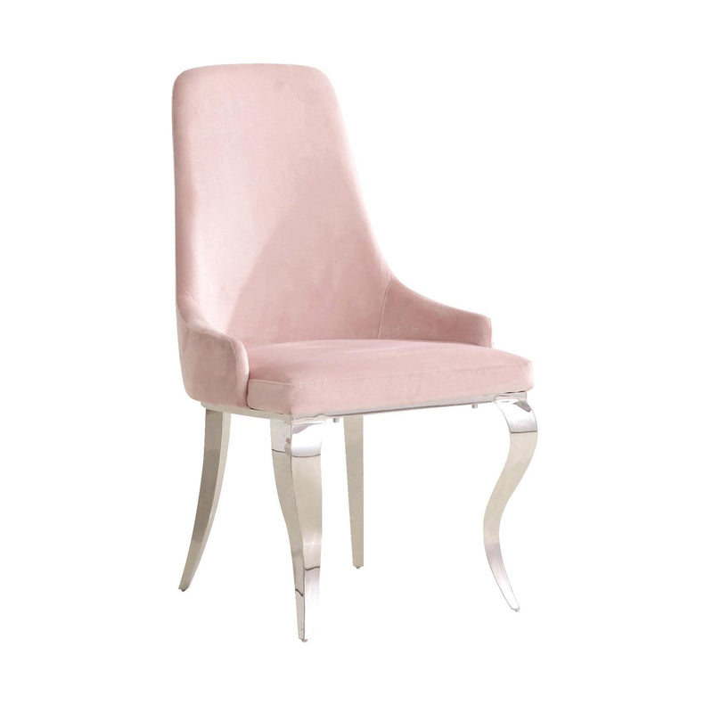  Coaster Furniture Antoine 108813 Velvet Upholstered Dining Side Chair - Pink IMAGE 1