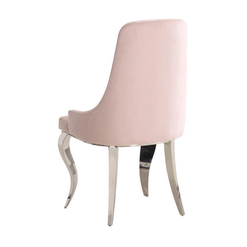  Coaster Furniture Antoine 108813 Velvet Upholstered Dining Side Chair - Pink IMAGE 2