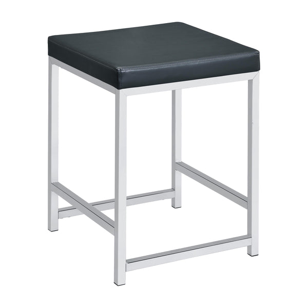  Coaster Furniture Afshan 935924 Upholstered Square Padded Vanity Stool - Chrome IMAGE 1