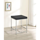  Coaster Furniture Afshan 935924 Upholstered Square Padded Vanity Stool - Chrome IMAGE 2