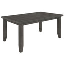 Coaster Furniture Dalila 102721GRY Rectangular 66-inch Wood Dining Table - Dark Grey IMAGE 1