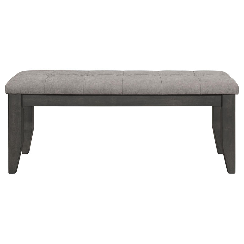  Coaster Furniture Dalila 102723GRY Fabric Upholstered Wood Dining Bench - Dark Grey IMAGE 3