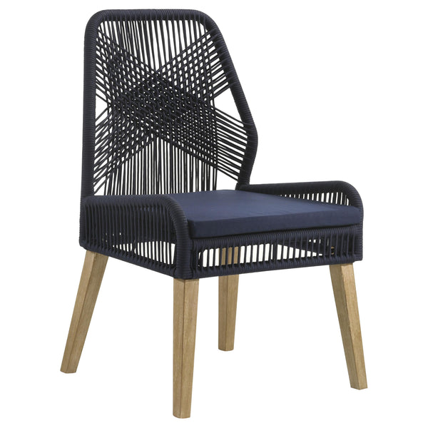  Coaster Furniture Nakia 110034 Woven Rope Dining Side Chairs - Dark Navy IMAGE 1