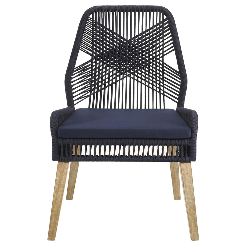  Coaster Furniture Nakia 110034 Woven Rope Dining Side Chairs - Dark Navy IMAGE 2