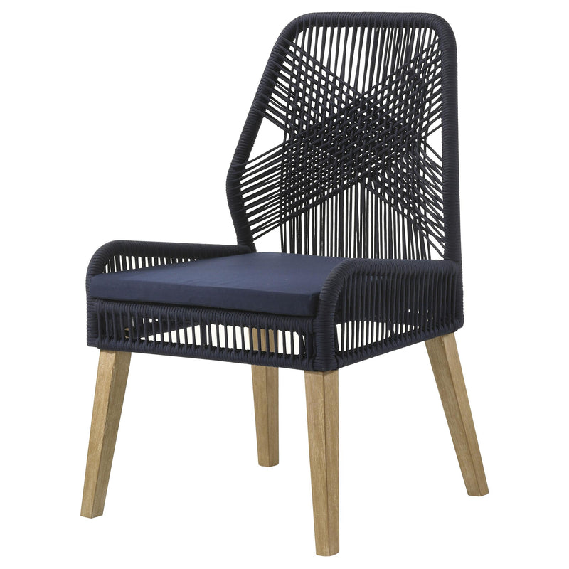  Coaster Furniture Nakia 110034 Woven Rope Dining Side Chairs - Dark Navy IMAGE 3
