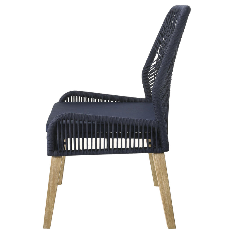  Coaster Furniture Nakia 110034 Woven Rope Dining Side Chairs - Dark Navy IMAGE 4