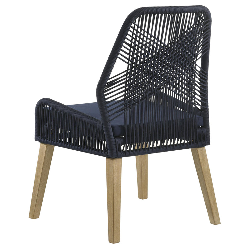  Coaster Furniture Nakia 110034 Woven Rope Dining Side Chairs - Dark Navy IMAGE 5