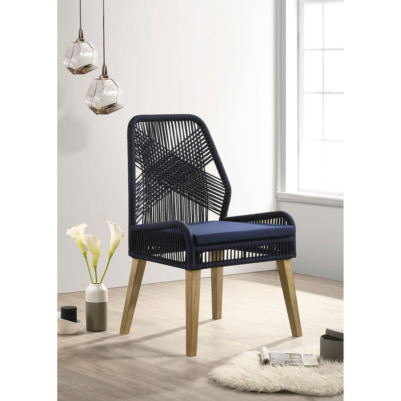  Coaster Furniture Nakia 110034 Woven Rope Dining Side Chairs - Dark Navy IMAGE 8