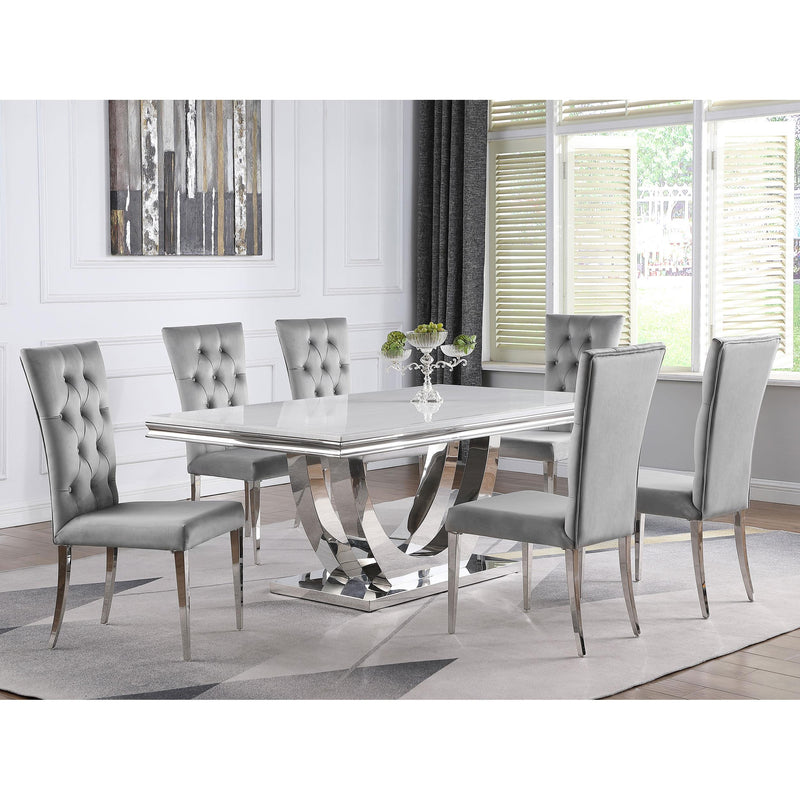  Coaster Furniture Kerwin 111103 Velvet Upholstered Dining Side Chair - Grey IMAGE 10