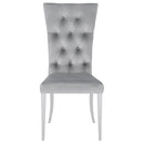  Coaster Furniture Kerwin 111103 Velvet Upholstered Dining Side Chair - Grey IMAGE 2