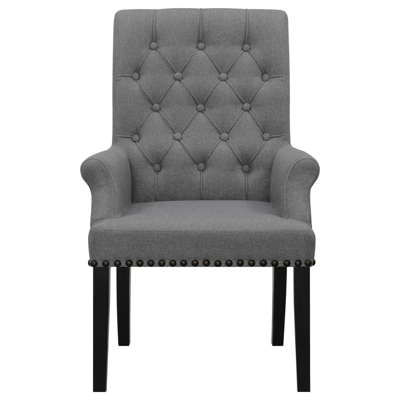  Coaster Furniture Alana 115163 Fabric Upholstered Dining Arm Chair - Grey IMAGE 2