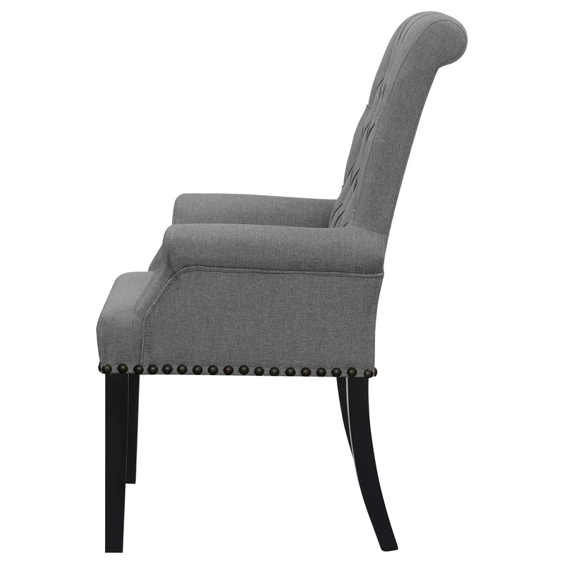  Coaster Furniture Alana 115163 Fabric Upholstered Dining Arm Chair - Grey IMAGE 4