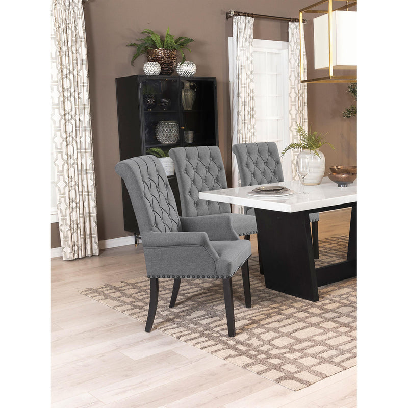  Coaster Furniture Alana 115163 Fabric Upholstered Dining Arm Chair - Grey IMAGE 8