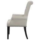  Coaster Furniture Alana 115183 Velvet Upholstered Dining Arm Chair - Sand IMAGE 4