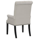  Coaster Furniture Alana 115183 Velvet Upholstered Dining Arm Chair - Sand IMAGE 5
