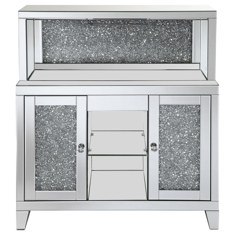  Coaster Furniture Yvaine 115585 2-door Mirrored Acrylic Home Bar Wine Cabinet - Silver IMAGE 4