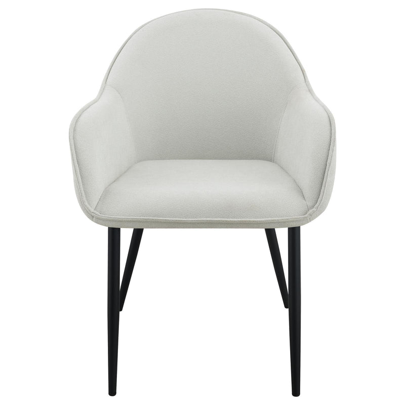  Coaster Furniture Emma 115592 Fabric Upholstered Dining Arm Chair - Fog Grey IMAGE 3