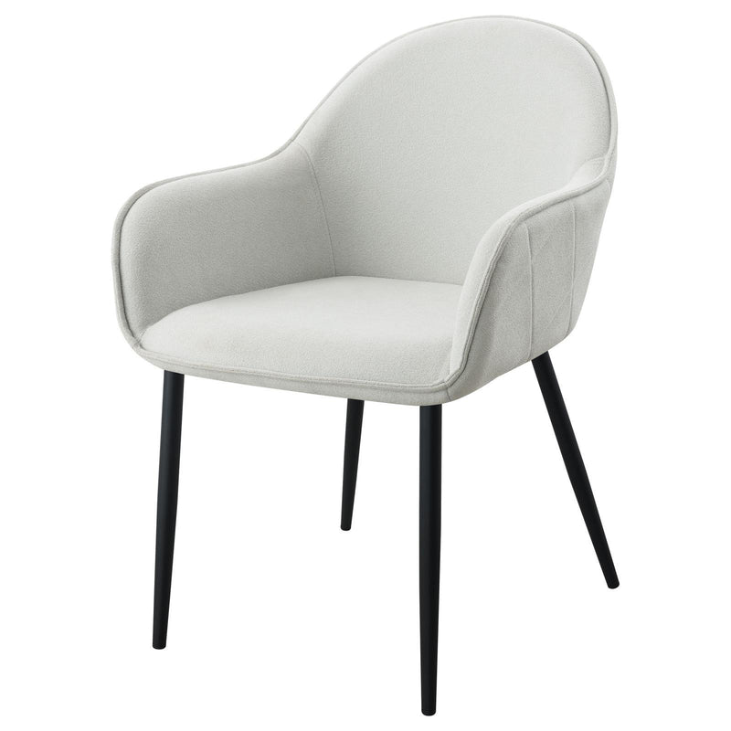 Coaster Furniture Emma 115592 Fabric Upholstered Dining Arm Chair - Fog Grey IMAGE 4