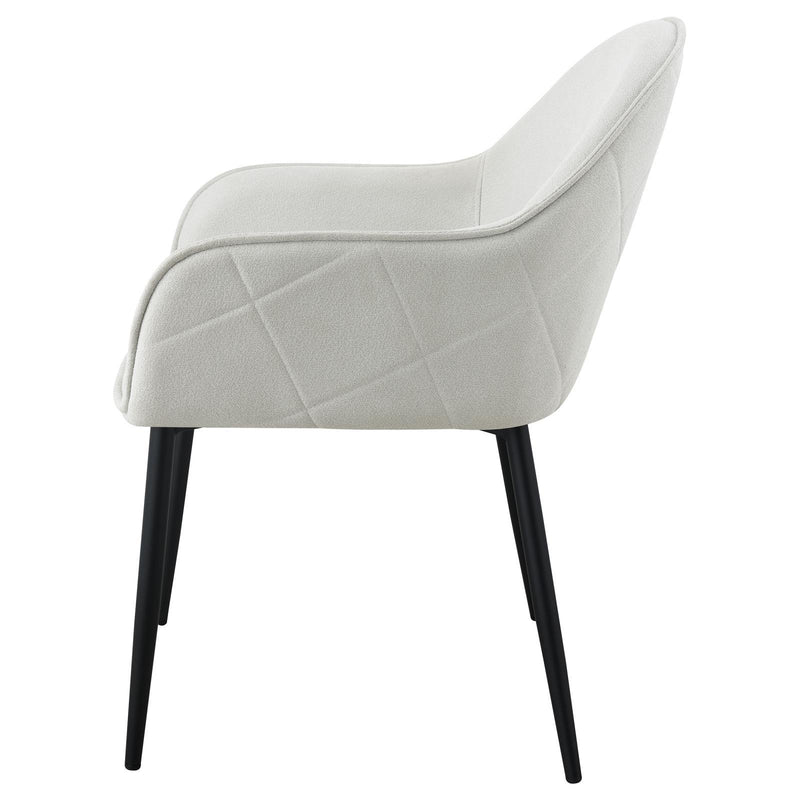 Coaster Furniture Emma 115592 Fabric Upholstered Dining Arm Chair - Fog Grey IMAGE 5