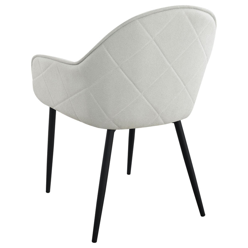  Coaster Furniture Emma 115592 Fabric Upholstered Dining Arm Chair - Fog Grey IMAGE 6