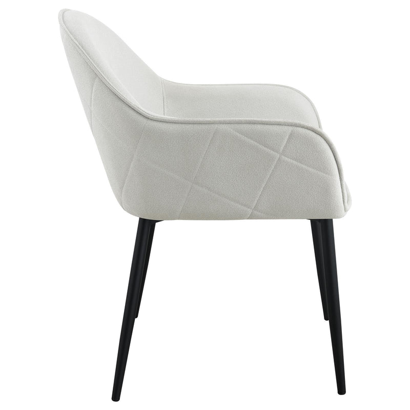  Coaster Furniture Emma 115592 Fabric Upholstered Dining Arm Chair - Fog Grey IMAGE 8